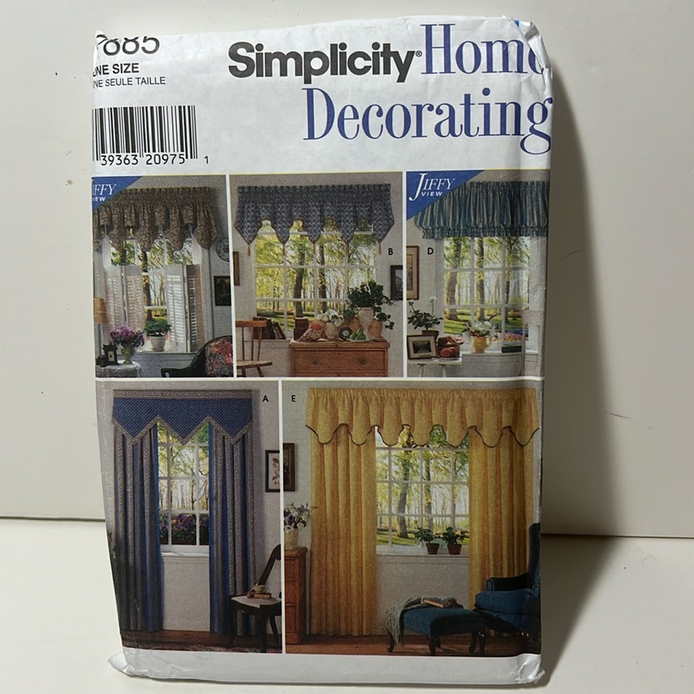 Simplicity draperies sewing patterns 7885 window treatments